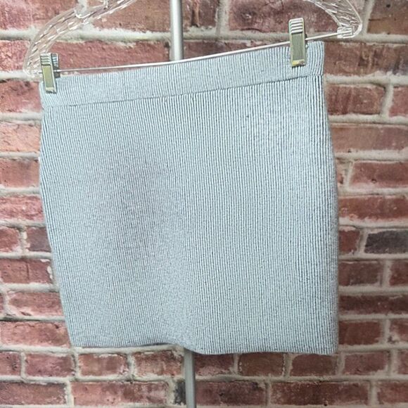 Wild Fable Navy Ribbed Sweater Skirt Small Seamless Mid Rise Mini Elastic Waist - Picture 5 of 5